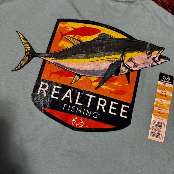 Reeltree Fishing Men’s Pool Blue T-Shirt NWT Fathers Day, Christmas, Birthday - Picture 5 of 6